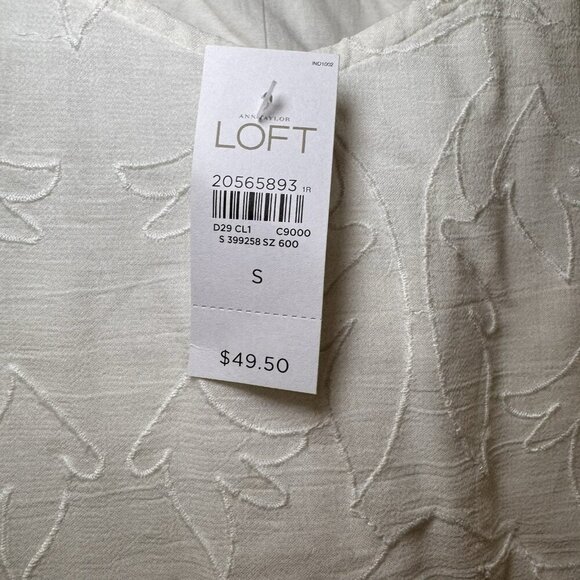 Ann Taylor Loft White Embroidered Peplum Thank Size Small Racerback - Picture 6 of 8